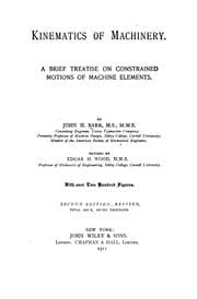 Tapa de Kinematics of Machinery: A Brief Treatise on Constrained Motions of Machine ..