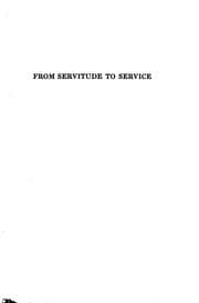 Tapa de From Servitude to Service: Being the Old South Lectures on the History and Work of Southern ...