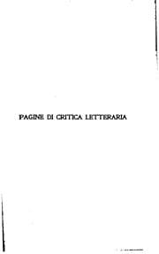 Tapa de Pagine di critica letteraria