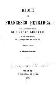 Tapa de Rime di Francesco Petrarca