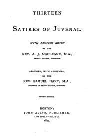 Tapa de Thirteen satires of Juvenal