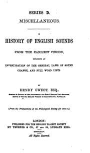 Tapa de A History of English Sounds from the Earliest Period, Including an Investigation of the General ..