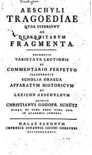Tapa de Aeschyli tragoediae quae supersunt ac deperditarum fragmenta