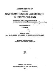 Tapa de Abhandlungen über den mathematischen Unterricht in Deutschland veranlasst ..