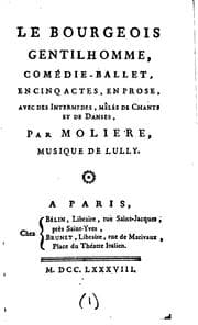 Tapa de Le bourgeois gentilhomme,: comédie-ballet, en cinq actes, en prose, avec des ..