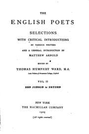 Tapa de The English Poets: Selections with Critical Introductions by Various Writers ..