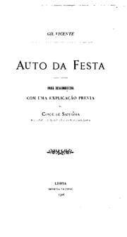 Tapa de Auto da Festa: Obra desconhecida