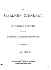 Tapa de Die Gredner Mundart