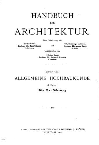 Tapa de Handbuch der Architektur