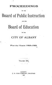 Tapa de Proceedings of the Board of Public Instruction of the City of Albany