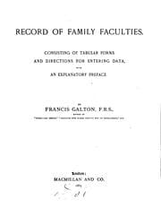 Tapa de Record of Family Faculties