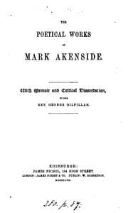 Tapa de The poetical works of Mark Akenside, with memoir and critical dissertation by G. Gilfillan: With ..