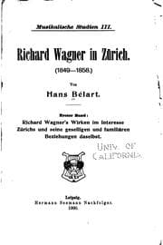 Tapa de Richard Wagner in Zürich.(1849-1858)
