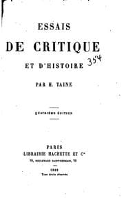 Tapa de Essais de critique et d'histoire