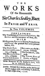 Tapa de The Works of the Honourable Sir Charles Sedley, Bart: In Prose and Verse ..