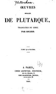 Tapa de Oeuvres morales de Plutarque