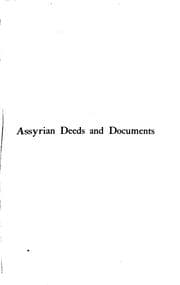 Tapa de Assyrian Deeds and Documents: Recording the Transfer of Property. Including ..