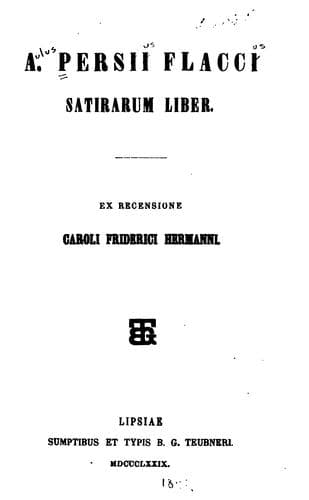 Tapa de A. Persii Flacci Satirarum liber