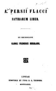 Tapa de A. Persii Flacci Satirarum liber