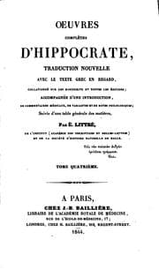 Tapa de Oeuvres complètes d'Hippocrate,