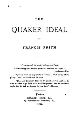 Tapa de The Quaker Ideal