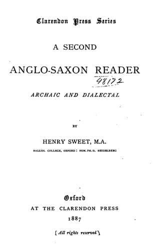 Tapa de A Second Anglo-Saxon Reader: archaic and dialectical