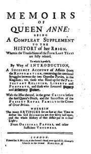 Tapa de Memoirs of Queen Anne