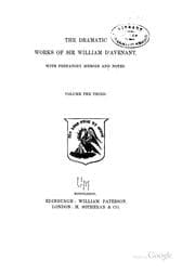 Tapa de The Dramatic Works of Sir William D'Avenant: with prefatory memoir and notes ..