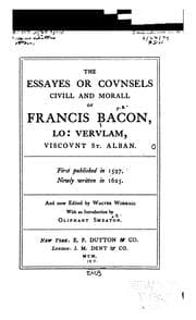 Tapa de The Essayes Or Counsels Civill and Morall of Francis Bacon