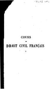 Tapa de Cours de droit civil français: d'après la méthode de Zachariae
