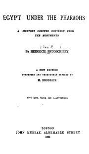 Tapa de Egypt Under the Pharaohs: A History Derived Entirely from the Monuments