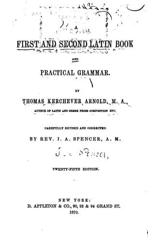 Tapa de A First and Second Latin Book and Practical Grammar