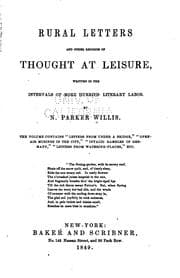 Tapa de Rural Letters and Other Records of Thought at Leisure: Written in the ..