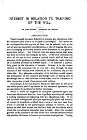 Tapa de Interest as Related to Will