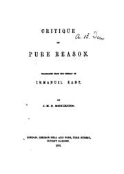 Tapa de Critique of Pure Reason