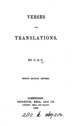 Tapa de VERSES AND TRANSLATIONS