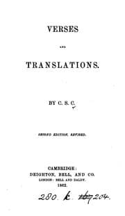 Tapa de VERSES AND TRANSLATIONS