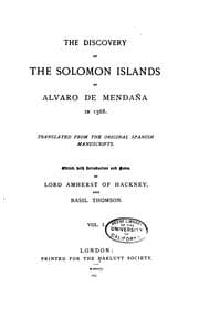 Tapa de The Discovery of the Solomon Islands by Alvaro de Mendaña in 1568