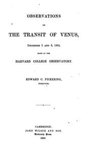 Tapa de Observations of the transit of Venus