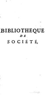 Tapa de Bibliotheque de société: contenant des mêlanges intéressans de littérature ...