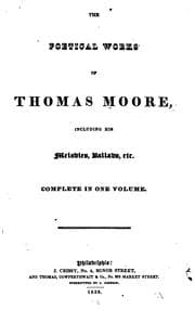 Tapa de The Poetical Works of Thomas Moore: Including His Melodies, Ballads, Etc., Complete in One Volume