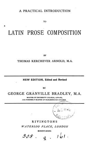 Tapa de A practical introduction to Latin prose composition. [With] Key