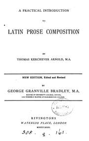 Tapa de A practical introduction to Latin prose composition. [With] Key