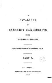 Tapa de A Catalogue of Sanskrit Manuscripts in Private Libraries of the North-West ...