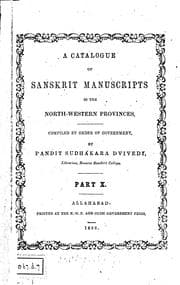 Tapa de A Catalogue of Sanskrit Manuscripts in Private Libraries of the North-West ...