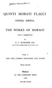 Tapa de Quinti Horati Flacci opera omnia: the works of Horace