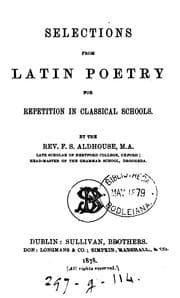 Tapa de SELECTIONS FROM LATIN POETRY FOR REPETITION IN CLASSICAL SCHOOLS