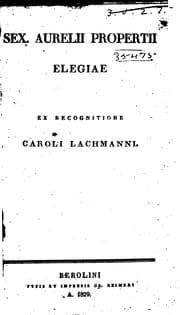 Tapa de Sex. Aurelii Propertii Elegiae