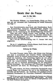 Tapa de Die gesetzlichen Bestimmungen über die Presse