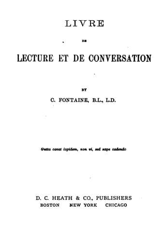 Tapa de Livre de lecture et de conversation